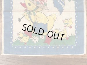 50’sのヒヨコの親子が描かれたヴィンテージの子供用ハンカチ