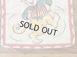 50’sのアコーディオンを弾いたサルのヴィンテージの子供用ハンカチ