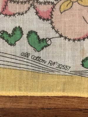 50年代頃のバンジョーを弾いたブタのビンテージのキッズハンカチ