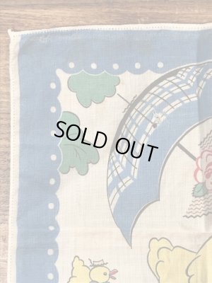 50年代頃のヒヨコが描かれたビンテージキッズハンカチ