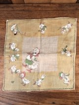 Duck Family Cotton Kids Handkerchief　アヒル　ビンテージ　キッズハンカチ　50年代