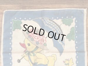 50年代頃のヒヨコが描かれたビンテージキッズハンカチ