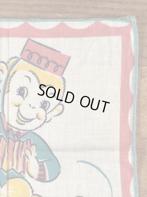 50’sのアコーディオンを弾いたサルのヴィンテージの子供用ハンカチ