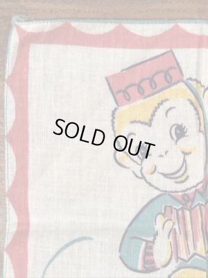 50年代頃のアコーディオンを弾いたサルのビンテージキッズハンカチ