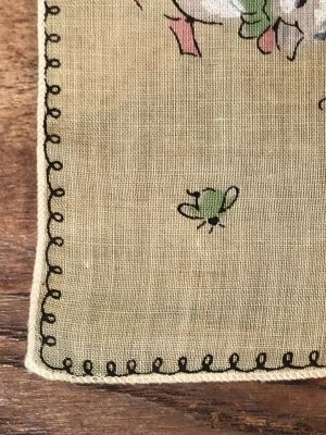 50年代頃のアヒルの親子が描かれたビンテージキッズハンカチ
