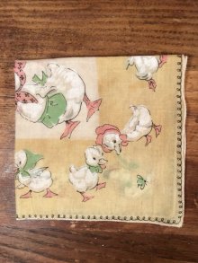 他の写真2: Duck Family Cotton Kids Handkerchief　アヒル　ビンテージ　キッズハンカチ　50年代