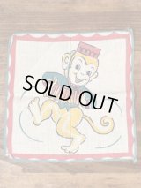 Accordion Monkey Cotton Kids Handkerchief　モンキー　ビンテージ　キッズハンカチ　50年代