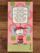 Hallmark Peanuts Charlie Brown “Now That You've Graduated...” Greeting Card　チャーリーブラウン　ビンテージ　グリーティングカード　スヌーピー　70〜80年代