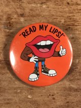 Applause General Foods Tang Lips “Read My Lips!” Pinback　タンリップス　ビンテージ　缶バッジ　ジェネラルフーズ　80年代