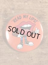 Applause General Foods Tang Lips “Read My Lips!” Pinback　タンリップス　ビンテージ　缶バッジ　ジェネラルフーズ　80年代