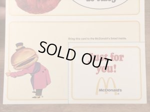 80’s ヴィンテージ マクドナルド フライヤーカード ビッグマックポリス 紙物 雑貨