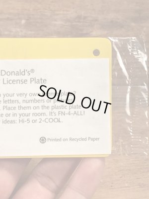 90年代　ビンテージ　マクドナルド　ライセンスプレート　雑貨