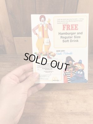 80’s ヴィンテージ マクドナルド フライヤーカード ビッグマックポリス 紙物 雑貨