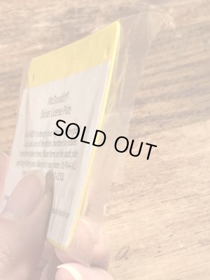 90’s　ヴィンテージ　マクドナルド　ライセンスプレート　雑貨