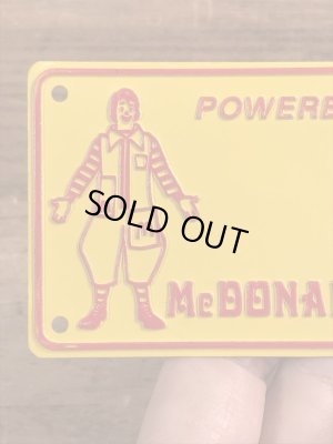 70年代　ビンテージ　マクドナルド　ライセンスプレート　ロナルド　雑貨