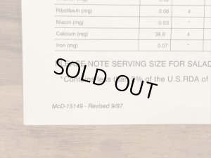 80’s ヴィンテージ マクドナルド パンフレット 紙物 雑貨