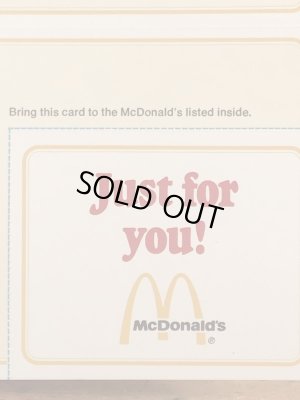80年代 ビンテージ マクドナルド フライヤーカード ロナルド 紙物 雑貨