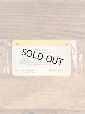 90’s　ヴィンテージ　マクドナルド　ライセンスプレート　雑貨