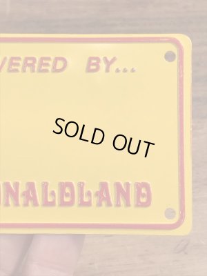 70’s　ヴィンテージ　マクドナルド　ライセンスプレート　ロナルド　雑貨