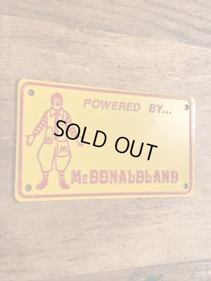 70年代　ビンテージ　マクドナルド　ライセンスプレート　ロナルド　雑貨