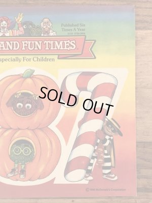 80年代　ビンテージ　マクドナルド　ファンタイムズ　フリーペーパー　ロナルド　雑貨