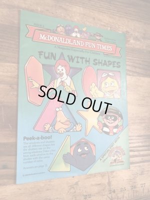 80年代 ビンテージ マクドナルド ファンタイムズ グリマス フリーペーパー 雑貨