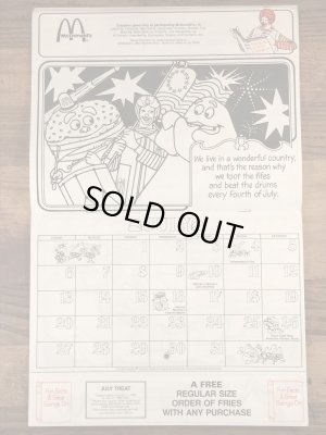 80’s　ヴィンテージ　マクドナルド　塗り絵　ロナルド　雑貨