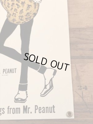 90’sのアドバタイジングキャラクターのミスターピーナッツのヴィンテージのメタルサイン