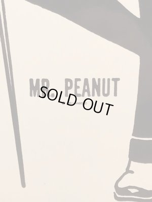 90’sのアドバタイジングキャラクターのミスターピーナッツのヴィンテージのメタルサイン