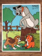 Playskool Disney “The Fox and the Hound” Wood Puzzle　きつねと猟犬　ビンテージ　ウッドパズル　ディズニー　80年代