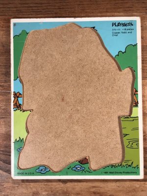 80’sのディズニーのきつねと猟犬のヴィンテージのウッドパズル