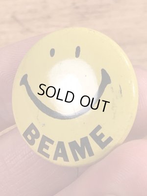 70’sのスマイルフェイスのヴィンテージの缶バッチ