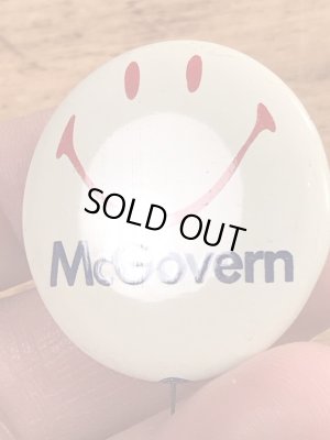 70’sのMcGovernのスマイルのヴィンテージの缶バッチ
