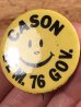 70’sのCason Dam.76 Gov.のスマイルのヴィンテージの缶バッチ