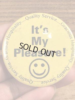 70年代頃の企業物のスマイルのビンテージの缶バッチ