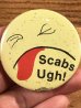 70年代頃のScabs Ugh!のスマイルのビンテージの缶バッジ
