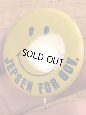 ’sのJepsen For Gov.のスマイルフェイスのヴィンテージの缶バッチ