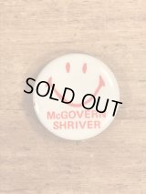 Smile Face “McGovern Shriver” Pinback　スマイル　ビンテージ　缶バッジ　選挙　缶バッチ　70年代