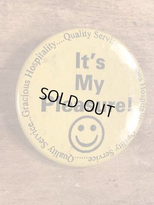 70年代頃の企業物のスマイルのビンテージの缶バッチ