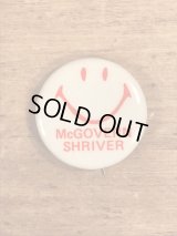 Smile Face “McGovern Shriver” Pinback　スマイル　ビンテージ　缶バッジ　選挙　缶バッチ　70年代