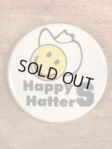 Smile Face “Happy Hatters” Pinback　スマイル　ビンテージ　缶バッジ　企業物　缶バッチ　70年代〜