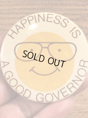 80年代頃の選挙時のスマイルのビンテージの缶バッチ