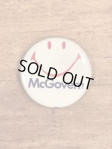 Smile Face “McGovern” Pinback　スマイル　ビンテージ　缶バッジ　選挙　缶バッチ　70年代