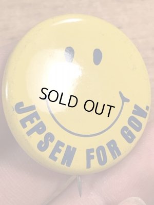 70年代頃のJepsen For Gov.のスマイルのビンテージの缶バッジ