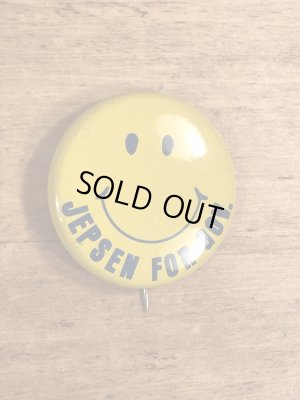 70年代頃のJepsen For Gov.のスマイルのビンテージの缶バッジ