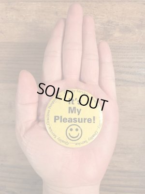 70年代頃の企業物のスマイルのビンテージの缶バッチ