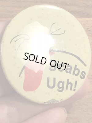 70年代頃のScabs Ugh!のスマイルのビンテージの缶バッジ