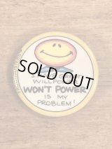 Smile “Won't Power” Pinback　スマイル　ビンテージ　缶バッジ　メッセージ　缶バッチ　80年代