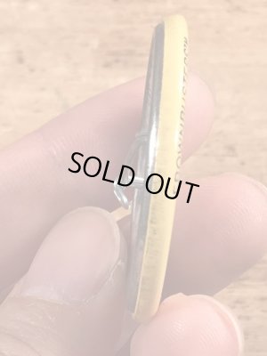 80’sのメッセージとスマイルが描かれたヴィンテージの缶バッジ