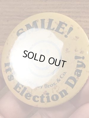 70’sの企業物のスマイルフェイスのヴィンテージの缶バッチ